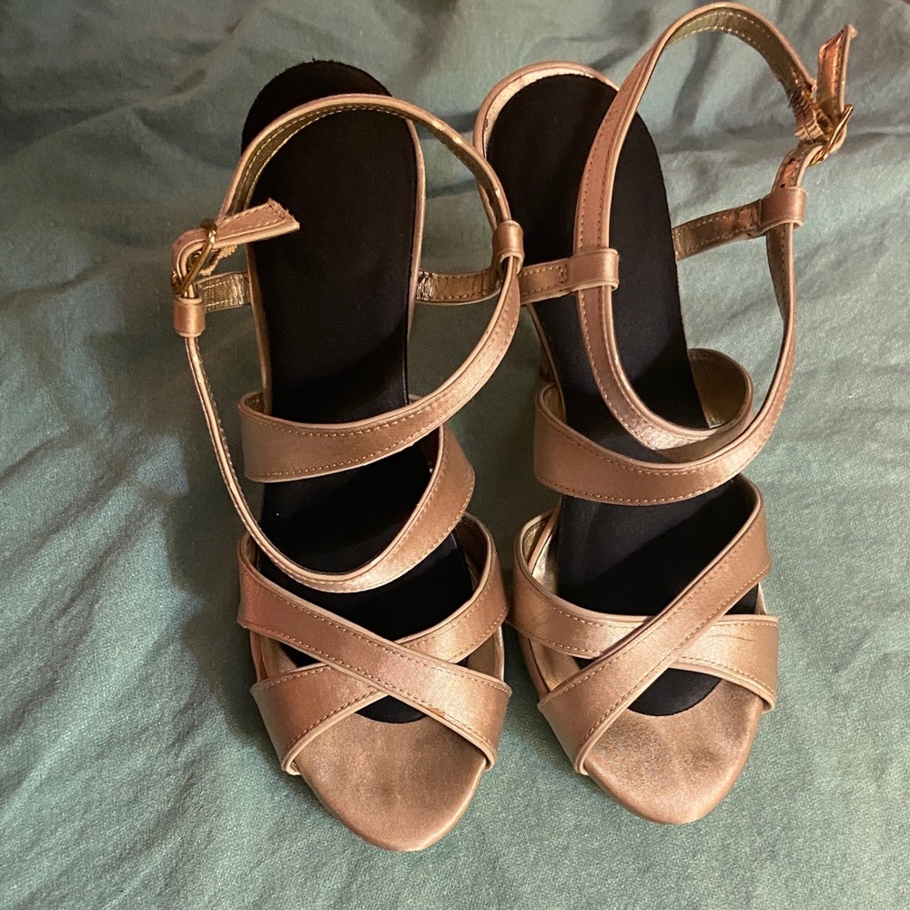 Metallic Strappy Heels